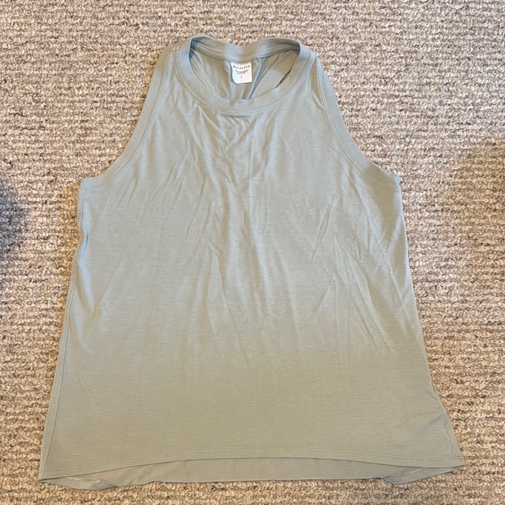 Athleta Gray Muscle Tee Tank Top